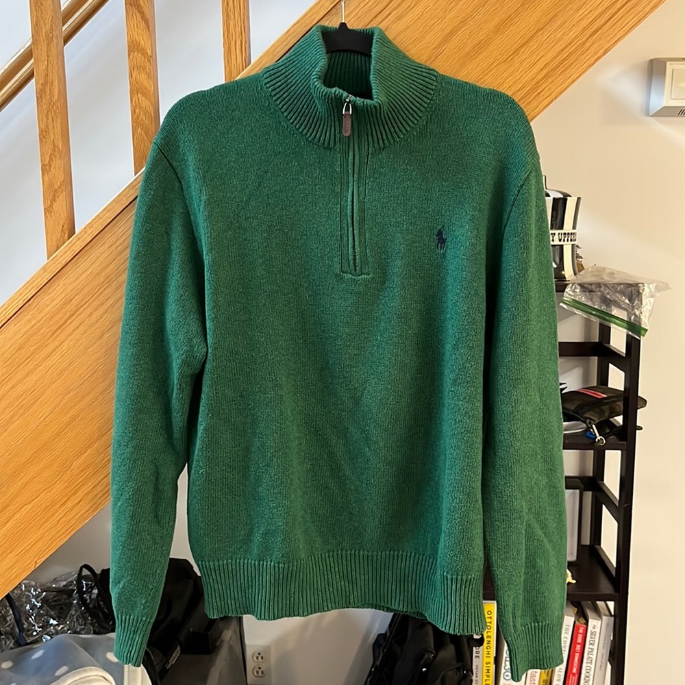 Polo 100% cotton quarter zip sweater